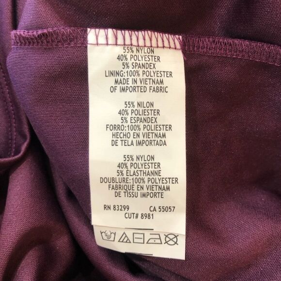 MARINA Sequin Lace Stretch Cocktail Dress Mini Vneck Purple Size 6 - Picture 6 of 7